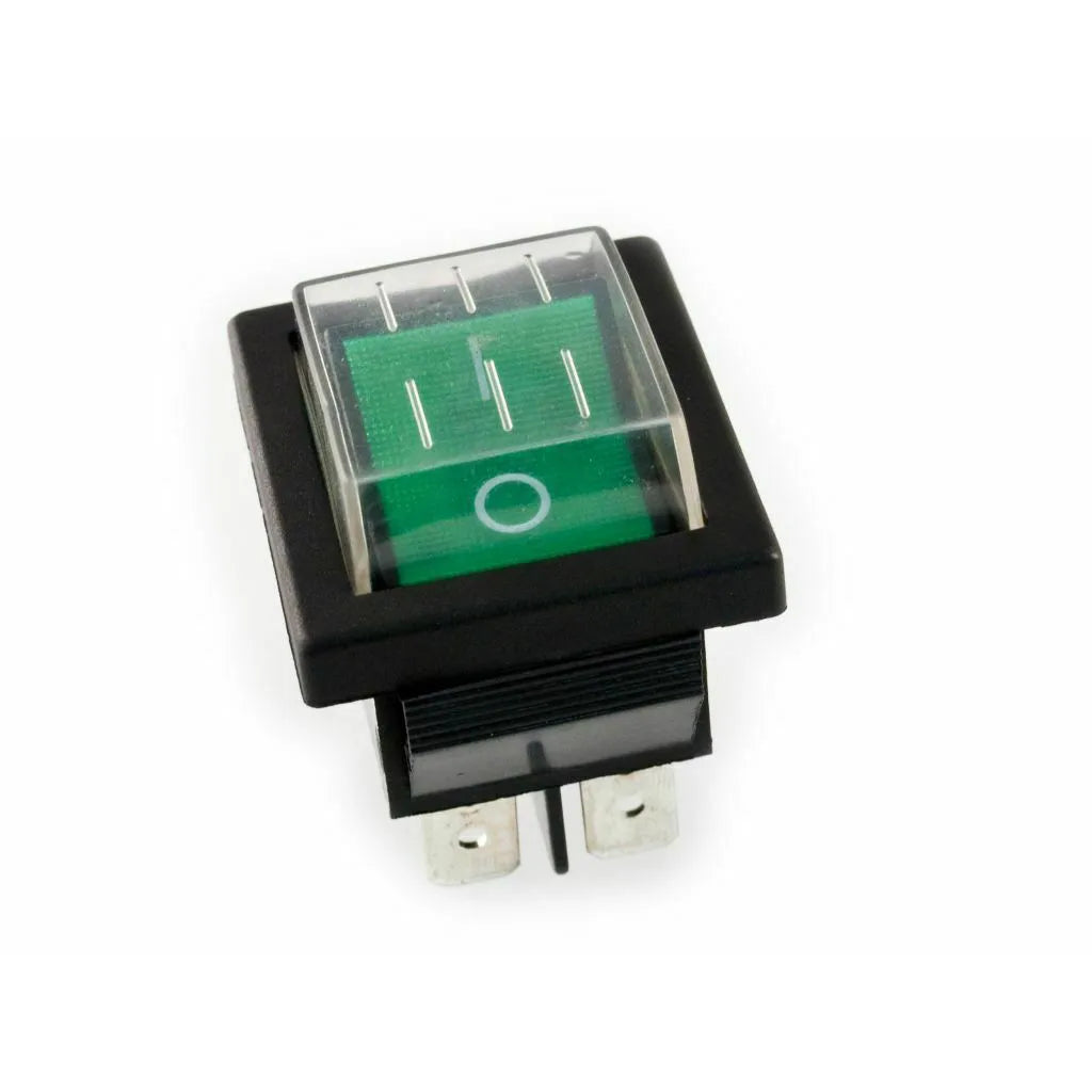 Rocker Switch 4 Pins DPST with Waterproof Cover Rated 16A 250VAC for Use in Industrial Machines and Electrical Appliances