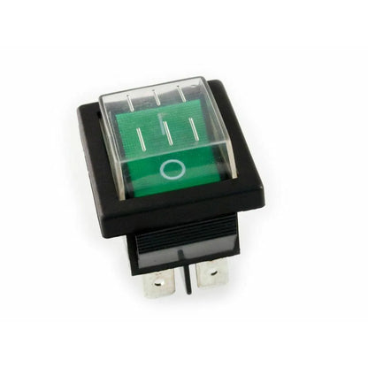 Rocker Switch 4 Pins DPST with Waterproof Cover Rated 16A 250VAC for Use in Industrial Machines and Electrical Appliances