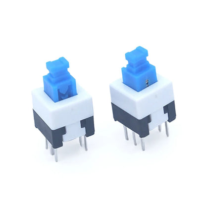 10Pcs/Lot 6 Pin DPDT Mini Push Button Flat Self-locking Switch G64 Multimeter Switch Micro Switch Kit Square 7x7x12mm