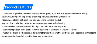 SOP8/WSON8/QFN8 Mini Spring Pin Test Probe for IC Programming and Hard Drive Repair