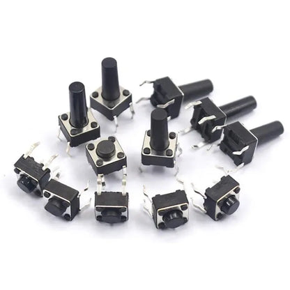 Miniature Push Button DIP 4-Pin Momentary Light Touch Switch 6×6×4.3mm–21mm