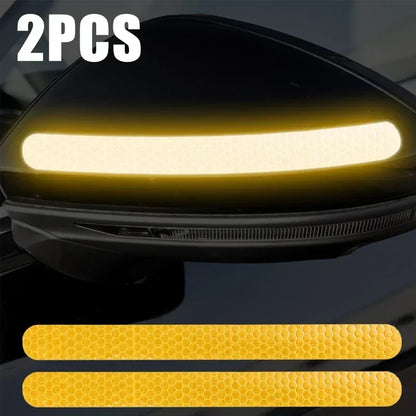 Car Reflective Safety Strip Stickers Rearview Mirror Warning Tape 6/2PCS