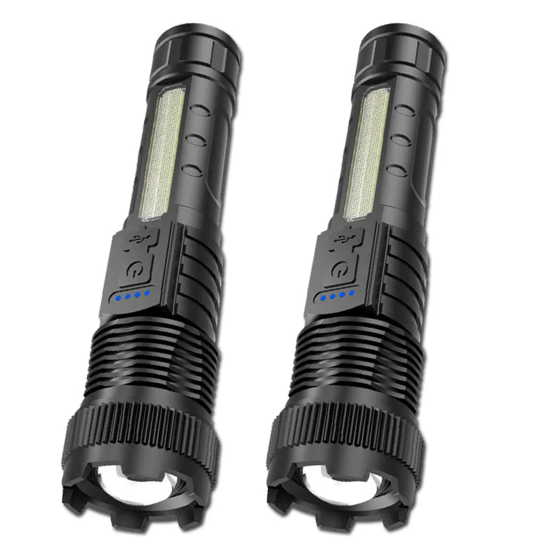 Type-C Rechargeable LED Flashlight High Zoom Torch Light
