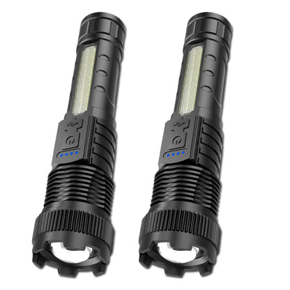 Type-C Rechargeable LED Flashlight High Zoom Torch Light