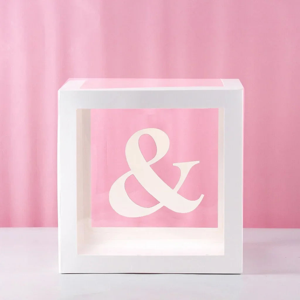 27/25cm Custom Transparent Letter Box A-Z Baby Shower Girl 1st Birthday Party Decoration Kids Wedding Birthday Balloon DIY Box