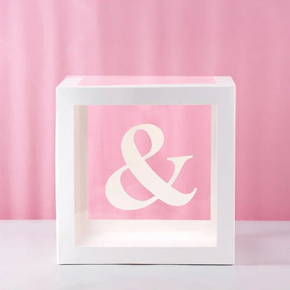 27/25cm Custom Transparent Letter Box A-Z Baby Shower Girl 1st Birthday Party Decoration Kids Wedding Birthday Balloon DIY Box