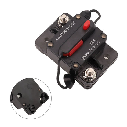 Color Black Manual Reset Fuse Sealed And Waterproof M6 Connection Studs Manual Reset Switch Protective Rubber Cap