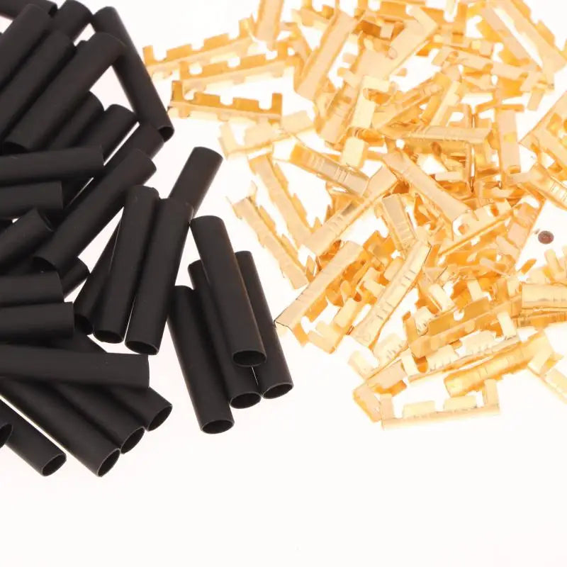 U-Shaped Electrical Wire Connectors Set 0.5-1.5mm² with Heat Shrink Tube Crimp Terminals Block for Fast Wiring Cable Lock