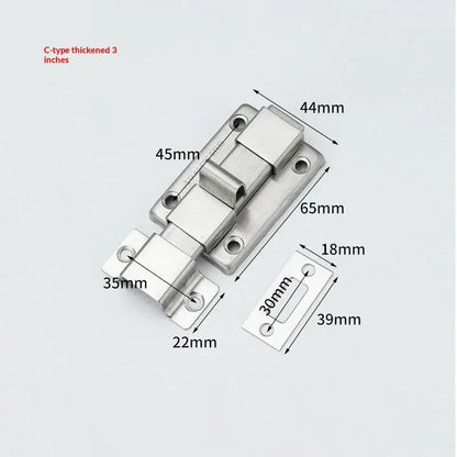 New Self-Elastic Latch Security Bolt Latch Anti-theft Spring Latches Stainless Steel Cabinet Hinges Furniture Supplies Hardware