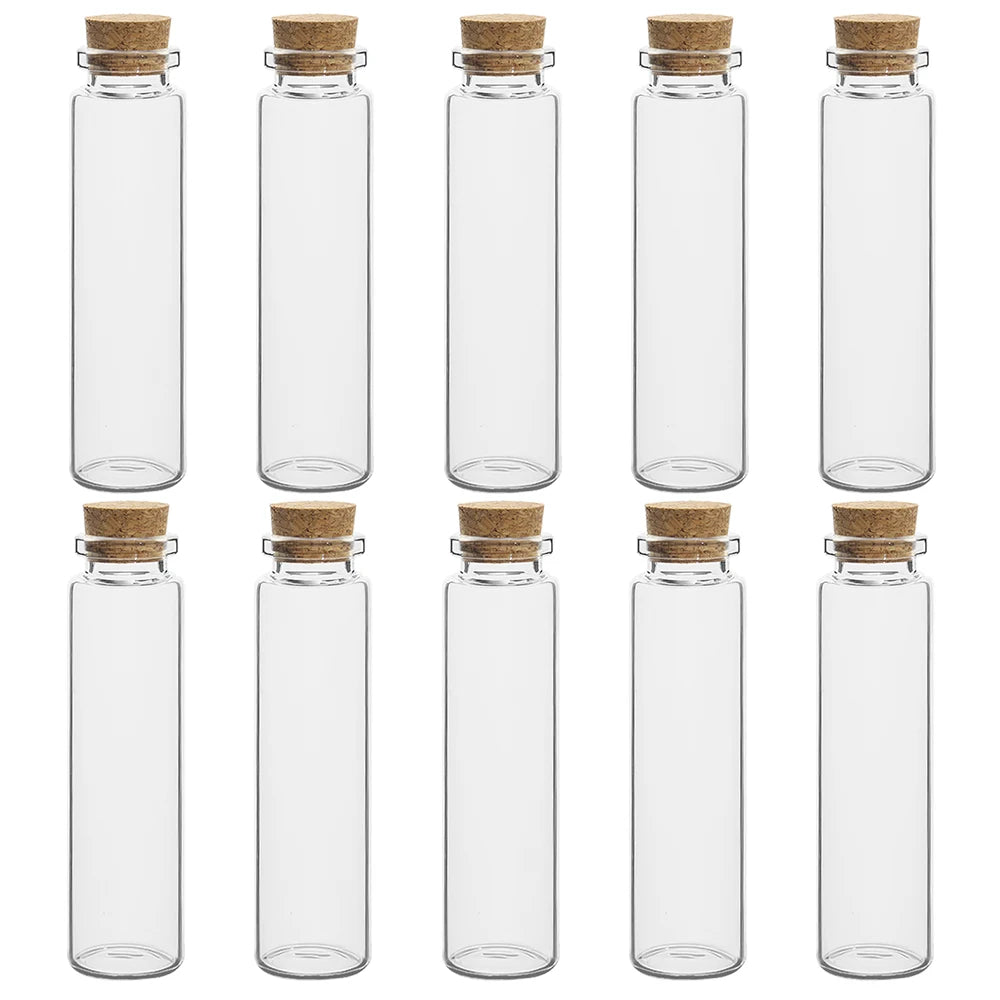 Mini Glass Bottles with Cork Stoppers — 5ml to 20ml Vials, 10pcs