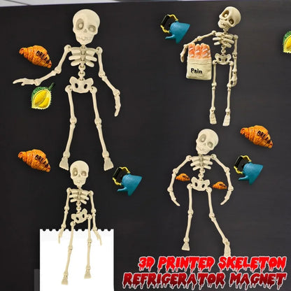 10/1PCS Halloween 3D Poseable Skeleton Magnet with Movable Joints Refrigerator Decoration Halloween Creative DIY Craft Ornament