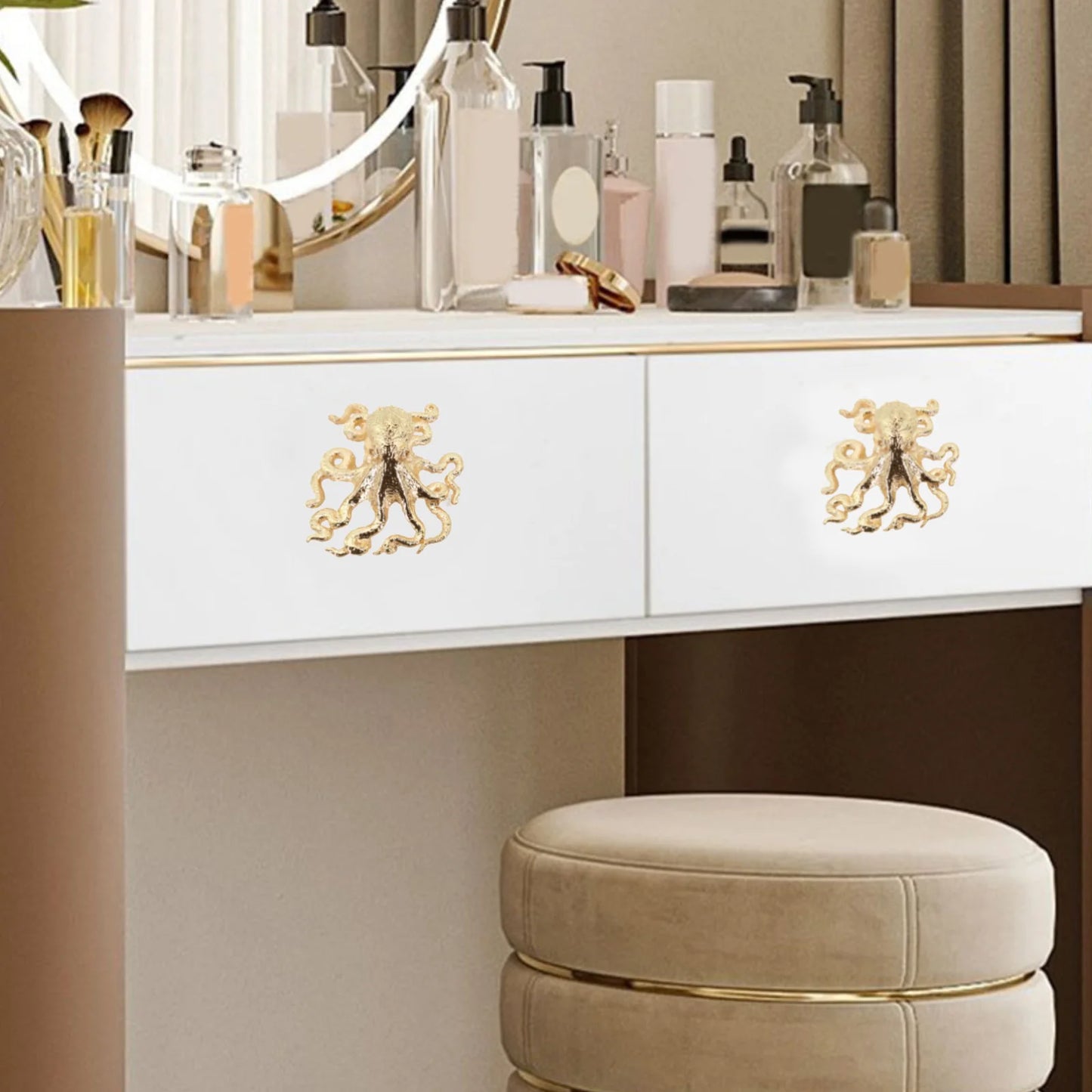55*46mm Kitchen Cabinet Handle Brass Cabinet Handle Enhance Aesthetic Appeal High-Quality Brass Versatile Usage