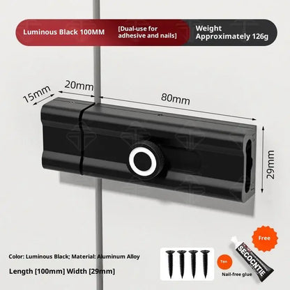 No Punching Door Lock Buckle Anti-Theft Latch Adhesive Hardware