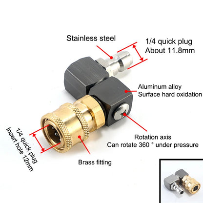 New 1Pcs Hose Fitting Coupler Adaptor With DN8 G1/4 Thread Universal 360º Rotatable Pneumatic Connector Air Tool DIY Accessories