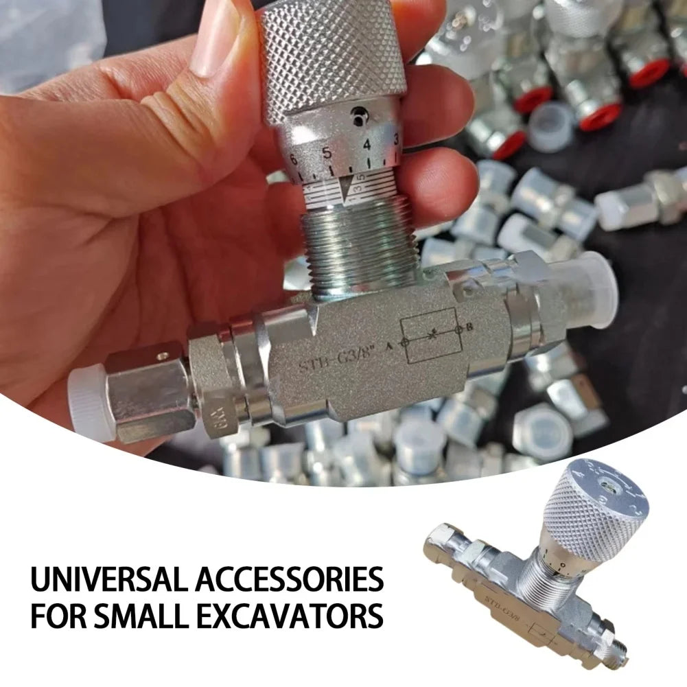 Two Way Throttle Valve with 08L Connector for Hydraulic and Pneumatic Circuits Carbon Steel Construction with NPT Female Thread
