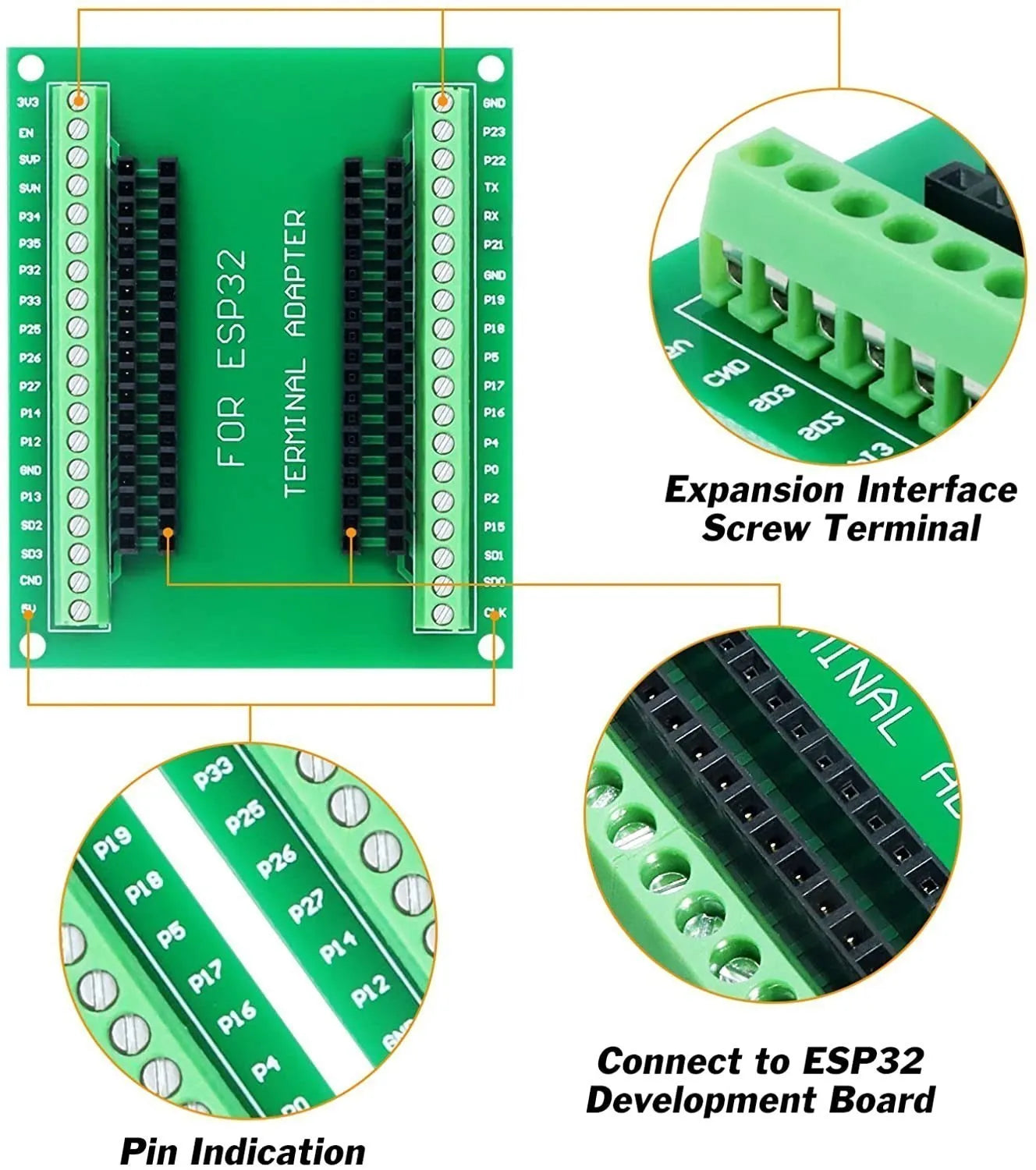 ESP-WROOM-32 ESP32 Microcontroller Development Board 38-Pin Narrow GPIO Breakout Expansion Module