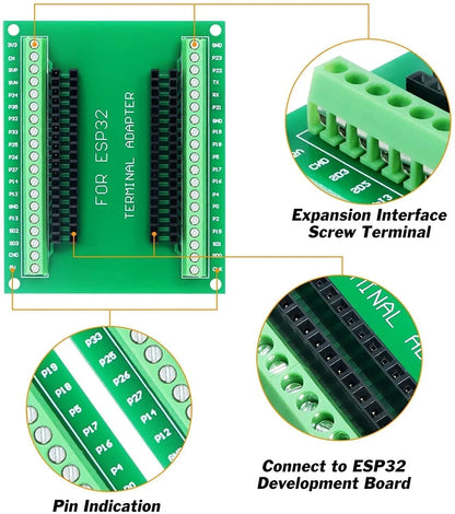 ESP-WROOM-32 ESP32 Microcontroller Development Board 38-Pin Narrow GPIO Breakout Expansion Module