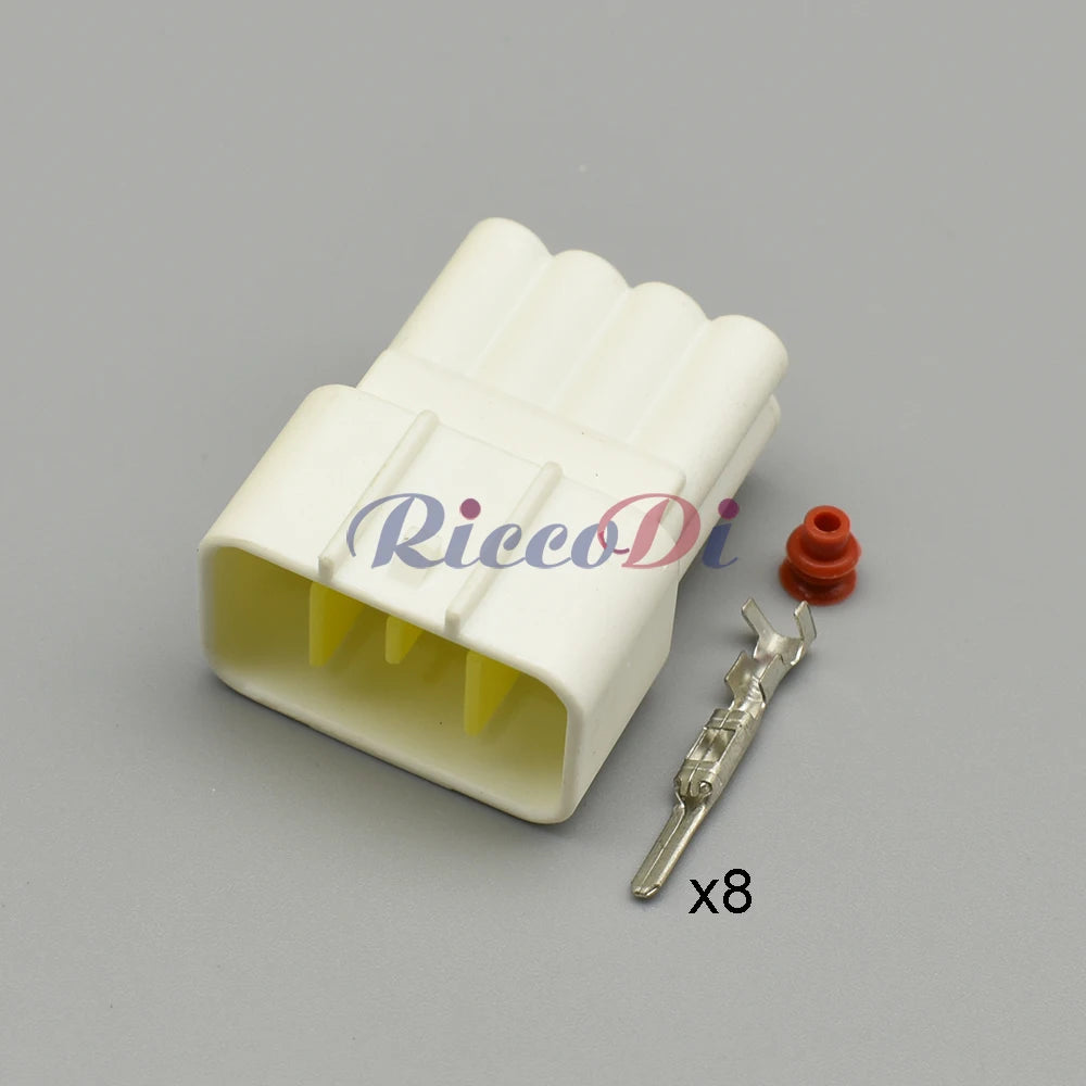 FW-C-8F-B / FW-C-8M-B Furukawa 8-Pin 2.3mm Waterproof Automotive Connector — Black Male Female Plug