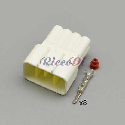 FW-C-8F-B / FW-C-8M-B Furukawa 8-Pin 2.3mm Waterproof Automotive Connector — Black Male Female Plug