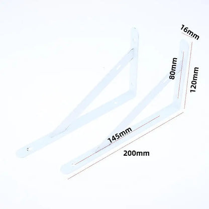2Pcs Wall Mount Joint Angle Without Screws Tripod Brack Shelf Floating Shelf Heavy Duty Black/White Steel For Decorative