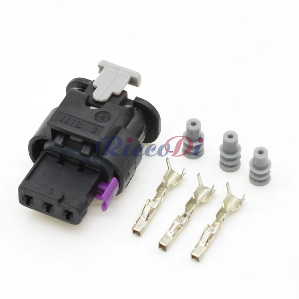 3-Pin 1.2mm Waterproof Electronic Connector 1718653-1 4F0973703A DJ7033WA-1.2 PA66 for VW Audi