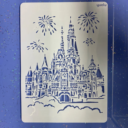 A4 DIY Painting Wall Stencil Airbrush   Drawing Copy Templates London Bridge Big Ben castle Burj Al Arab Five Towers White House