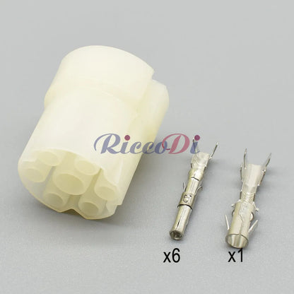 DJ3071-1.5/3.5-11 / DJ3071-1.5/3.5-21 White Automotive 7-Pin Composite Connector — Male Female with 15cm Pre-wired Harness