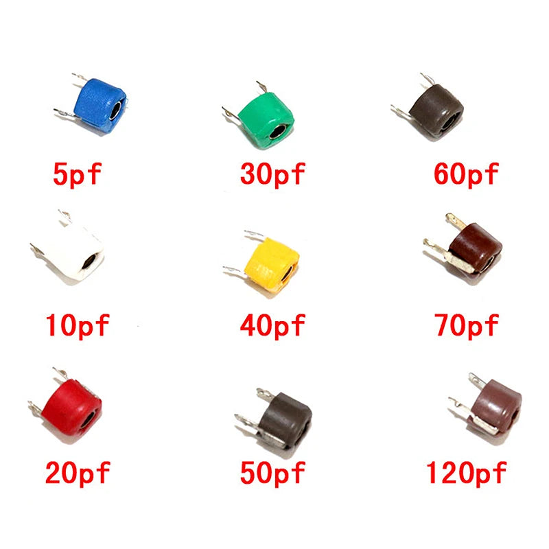 45pcs Variable Trimmer Capacitor Assorted Kit JML06 5pF–120pF Adjustable Capacitors Set