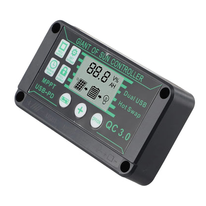 Digital Display Waterproof MPPT Solar Charge Controller Adjustable Current Options 10A 100A Efficient Energy Utilization