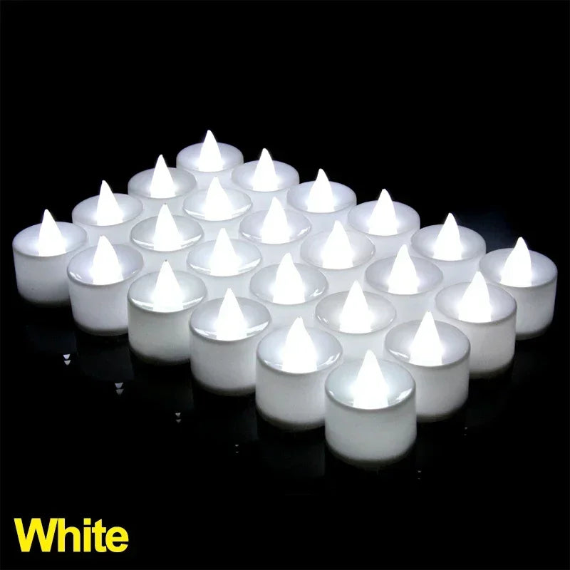 Flameless LED Tealight Candle Heart Shape 48/1PCS
