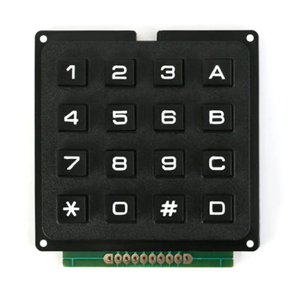 4x3 / 4x4 Microcontroller Keypad Matrix 16-Key Pushbutton Keyboard Module with Row and Column Scanning