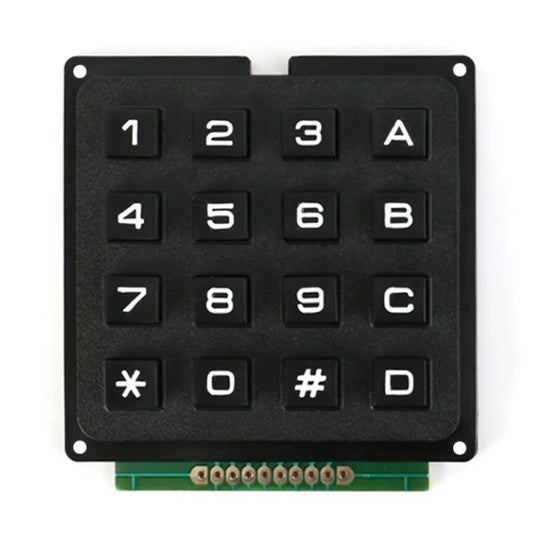 4x3 / 4x4 Microcontroller Keypad Matrix 16-Key Pushbutton Keyboard Module with Row and Column Scanning