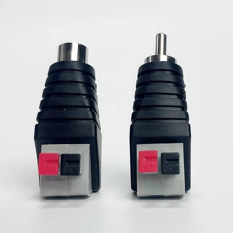 RCA Male Female to Terminal Block Adapter Solderless AV Audio Video Connector for Speaker Home Theater CCTV