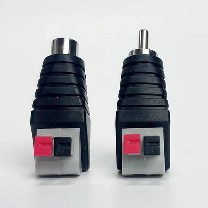 RCA Male Female to Terminal Block Adapter Solderless AV Audio Video Connector for Speaker Home Theater CCTV