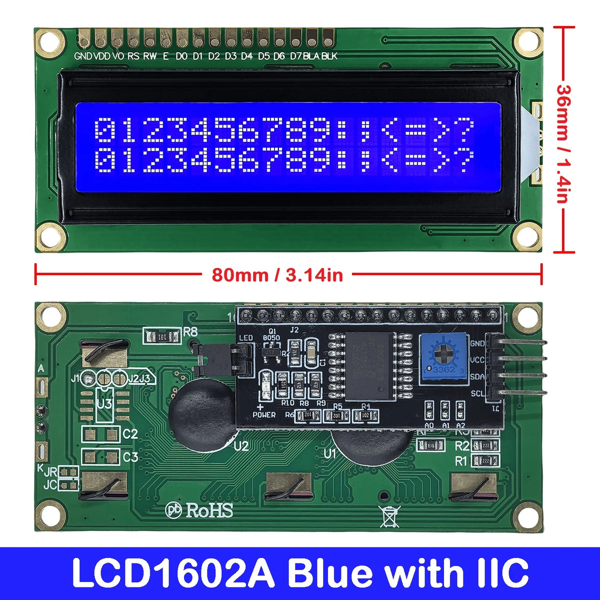 lcd1602-i2c-lcd-display-module-16x2-karakter-lcd-pcf-85... LCD1602 16x2 Character I2C LCD Display Module with PCF8574 Interface 5 ...
