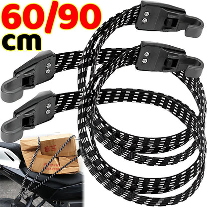 60/90cm Car Motocycle Strap Rope Elastic Luggage Straps Belts Hooks for Bicycle Bike Suitcase Carrier Fixed Installation Racks