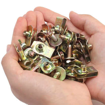 Car Body Bolts & U-nut Clips M4/M5 Engine Under Cover Splash Shield Body Bumper Fender Push Clips Universal Auto Accessories