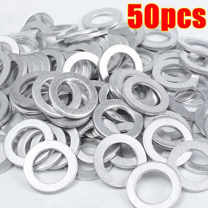 14mm Aluminum Oil Drain Plug Crush Washer Set — Universal Oil Change Gasket Kit