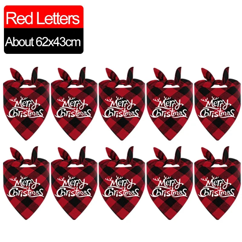 10/1PCS Christmas Dog Cat Triangle Scarf Cartoon Santa Claus snowman Triangle Scarf Pet Saliva Towel Christmas Pet Supplies
