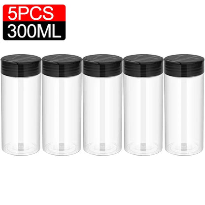 1/10Pcs Plastic Spice Jars with Shaker Lids Kitchen Empty Salt Pepper Condiment Powder Barbecue Seasoning Bottles Container