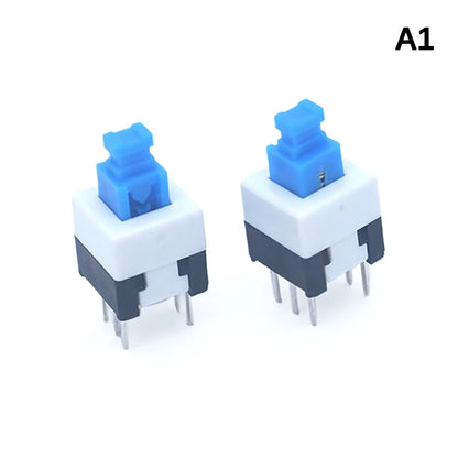 10Pcs/Lot 6 Pin DPDT Mini Push Button Flat Self-locking Switch G64 Multimeter Switch Micro Switch Kit Square 7x7x12mm