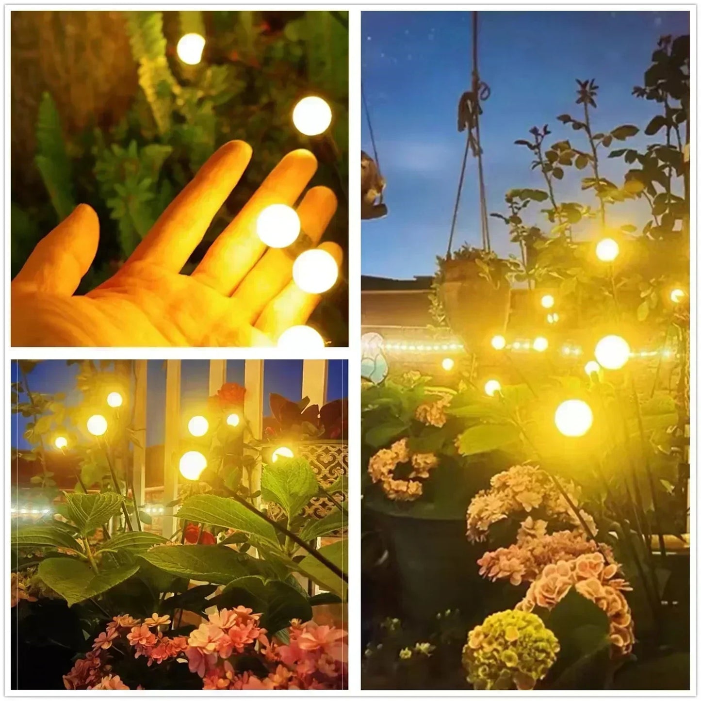 Solar Garden Lights, 6/8/10 LED Firefly Outdoor Landscape Wedding, Christmas Decoration Lawn Lamps