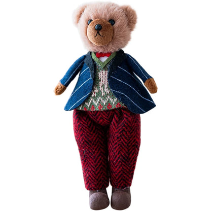 Soft Cloth Couple Bear Plush Keychain with Princess and Gentleman Cartoon Characters for Decoration and Accessories