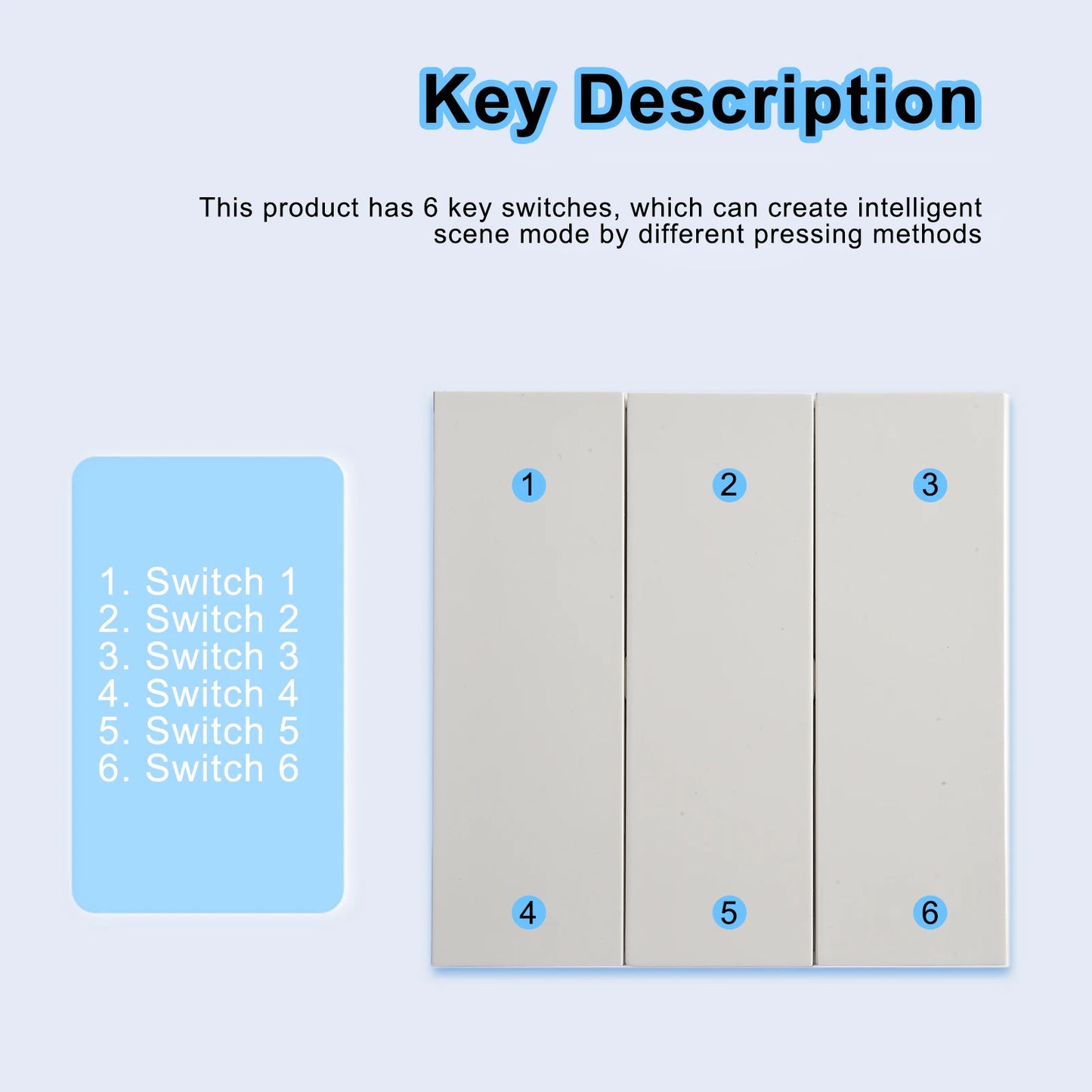 86*86*15mm Wireless Scene Switch APP Intelligent Control No Wiring Wireless Remote Control Control Other Devices