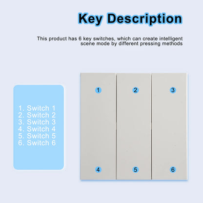 86*86*15mm Wireless Scene Switch APP Intelligent Control No Wiring Wireless Remote Control Control Other Devices