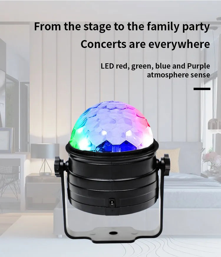 Sound Activated LED Disco Ball Light with Remote Remote Party Lamp