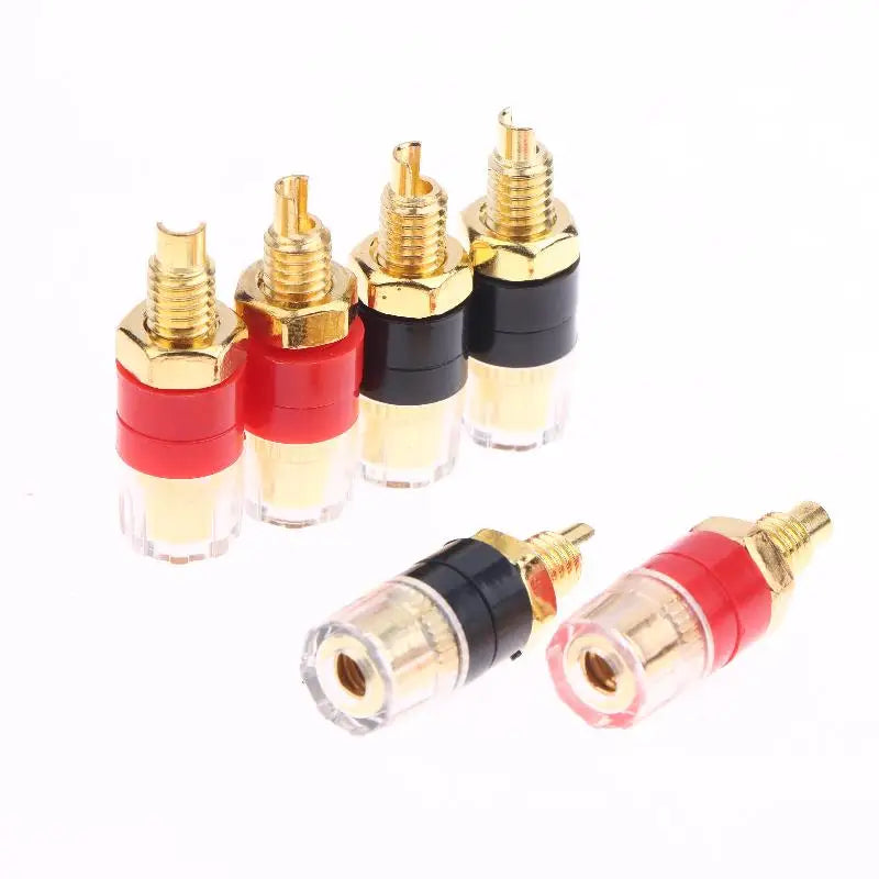4/10Pcs Brass Terminal Connector With Transparent Shell Banana Plug Socket 4mm Gold Plated HIFI Ser Amplifier Binding Posts