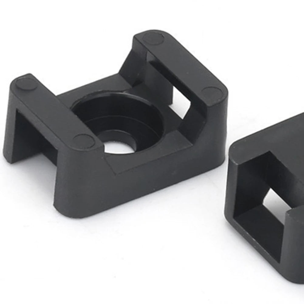 100PCS Cable Ties Base HC-2 M6 Cable Zip Ties Base Mount Screw Fixing Wire Holder Organizer 6.35mm Screw Hole Diameter
