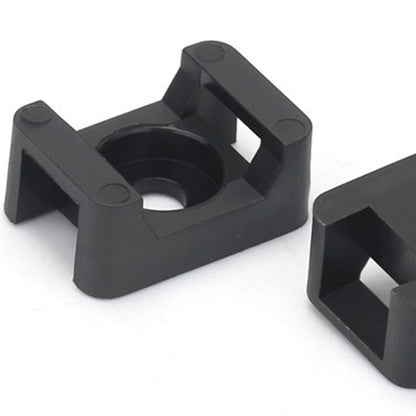 100PCS Cable Ties Base HC-2 M6 Cable Zip Ties Base Mount Screw Fixing Wire Holder Organizer 6.35mm Screw Hole Diameter