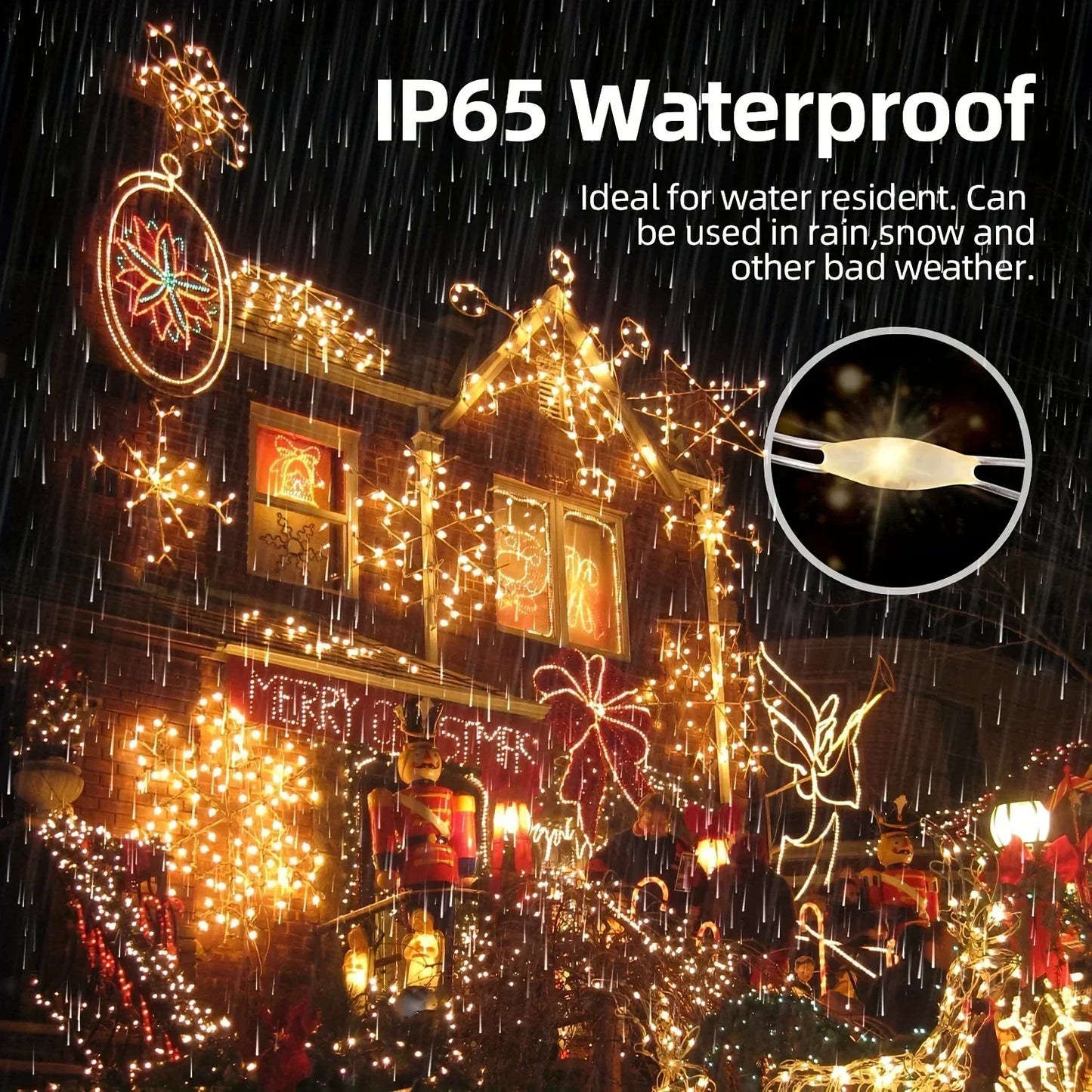 Outdoor LED Solar Fairy String Lights Waterproof Garden Decoration Garland 8Modes Copper Wire Light For Street Patio Christmas